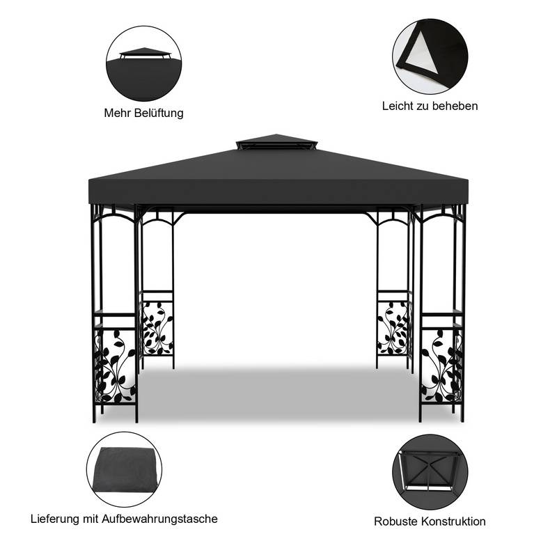 Ersatzdach Dach 150g/m2 für Pavillon 150g/m2 Material Partyzelt Festzelt Pavillondach Dachplane Ersatzplane 3x3 Meter