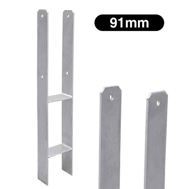 2x Pfostenanker H-Träger Pfostenanker Vierkantholzpfosten fuer Pfosten Pfostenschuhe Langlebig Pfosten fur Carport 91MM