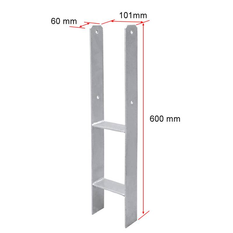 4x Pfostenanker Langlebig Pfosten Vierkantholzpfosten fuer Pfosten Materialstärke 4.75 mm 101MM