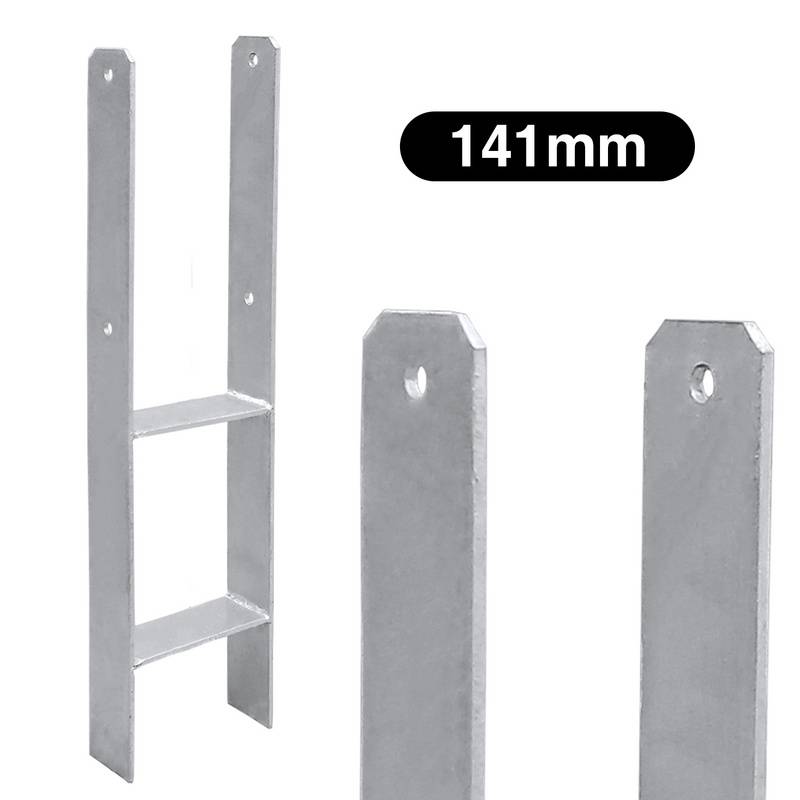 8x Pfostenanker H-Träger Pfostenanker Vierkantholzpfosten fuer Pfosten Materialstärke 4.75 mm für Carports Pfahlbauten Wildtürme Zäune Pergola 14