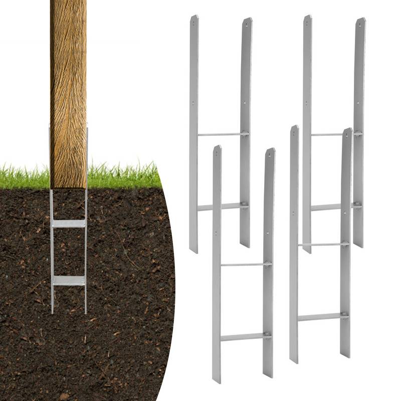 Pfostenanker Pfostenschuhe Langlebig Pfosten Pfostenträger Zum Einbetonieren Materialstärke 4.75 mm Vierkantholzpfosten fuer Pfosten 4x 101MM