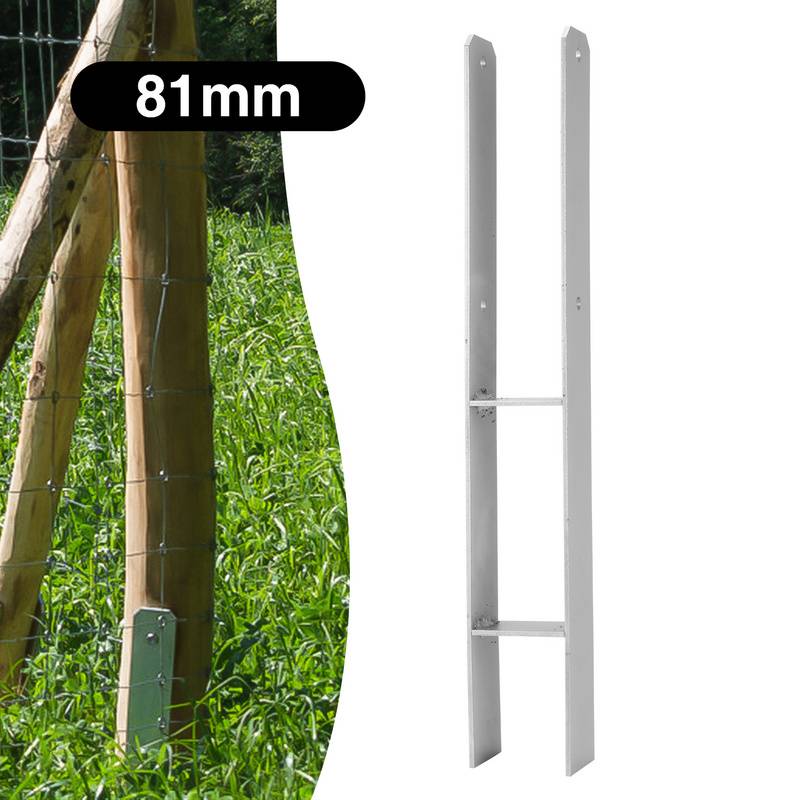 8x Pfostenanker H-Träger Pfostenanker Vierkantholzpfosten fuer Pfosten Materialstärke 4.75 mm für Carports Pfahlbauten Wildtürme Zäune Pergola 81