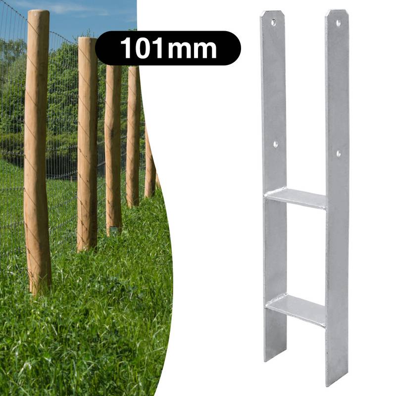 8x Pfostenanker H-Träger Pfostenanker Vierkantholzpfosten fuer Pfosten Materialstärke 4.75 mm für Carports Pfahlbauten Wildtürme Zäune Pergola 10