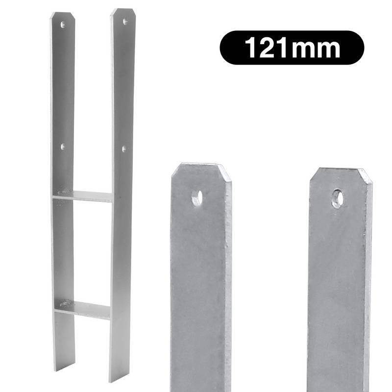 2x Pfostenanker Vierkantholzpfosten fuer Pfosten H-Pfostenanker Materialstärke 4.75 mm 121MM
