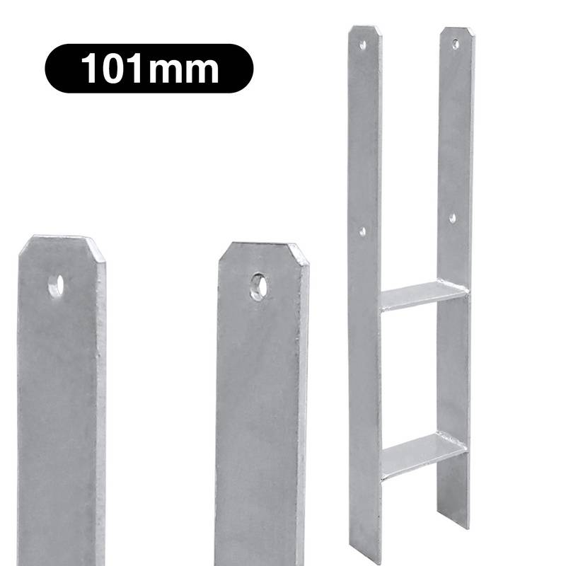 8x Pfostenanker Materialstärke 4.75 mm Vierkantholzpfosten fuer Pfosten 101MM