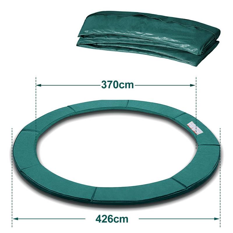 Trampolin Randabdeckung 28cm breit 100% UV-beständig Reißfest Wetterbeständig Universell Federabdeckung Randschutz, Grün,Größe:Ø 426cm