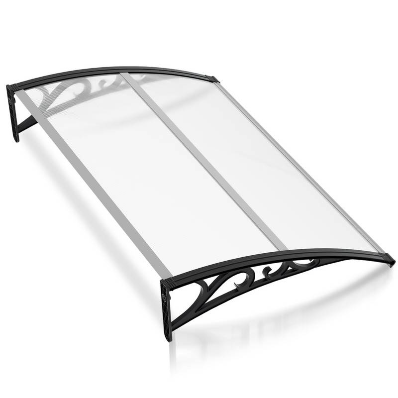 Vordach Haustürüberdachung Haustürdach Haustür Pultvordach Tür Überdachung Aluminium Transparent (100x150cm)