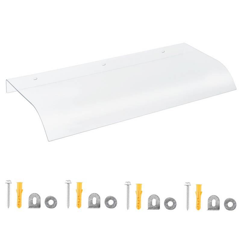 Vordach Haustür für Haustür und Terrasse Transparent 40x80cm Außenwandmontage