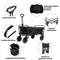 Bollerwagen Faltbar Handwagen Klappbar Gerätewagen Gartenwagen Transportwagen mit Teleskopgriff Strandwagen Schwarz Bollerwagen Faltbar Handwagen Klappbar Gerätewagen Gartenwagen Transportwagen mit Teleskopgriff Strandwagen Schwarz