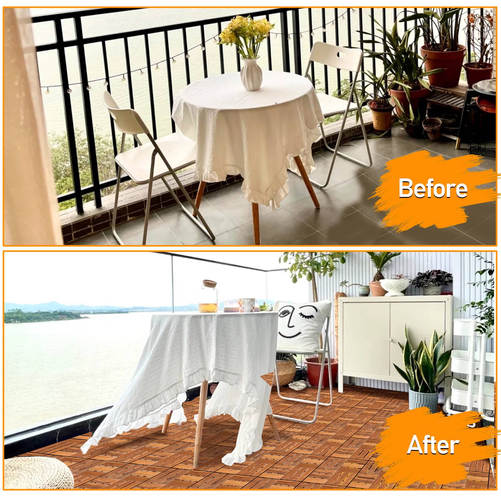 Holzfliesen 22x 2m² Akazienholz Terrassenfliesen Klickfliesen 30x30cm Garten Balkon Mosaik