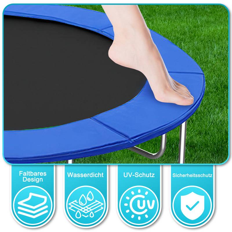 Trampolin Randabdeckung Ø 244cm 30cm breit 100% UV-beständig Reißfest Wetterbeständig Universell Federabdeckung Randschutz, Größe:244cm,Farbig