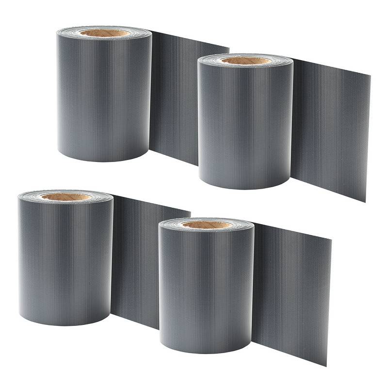 Sichtschutzstreifen Verschiedene Doppelstabmatten PVC Zaun Folie Gartenzaun Reflexionsarm mit Clips 4 Rollen á 70m x 19cm Anthrazit