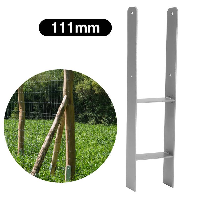 2x Pfostenanker Vierkantholzpfosten fuer Pfosten H-Pfostenanker Materialstärke 4.75 mm 111MM