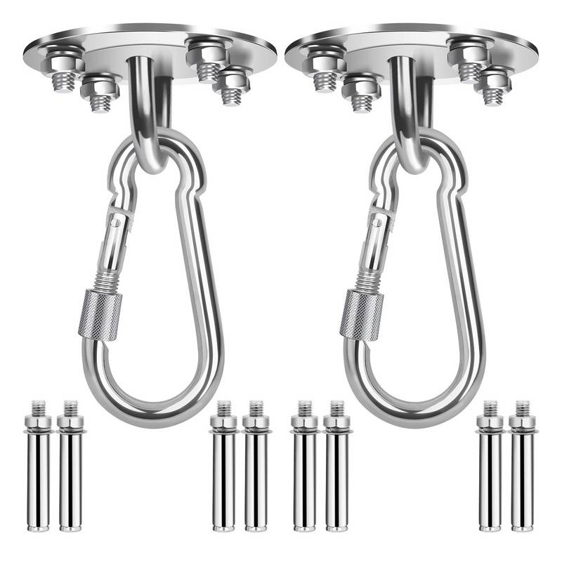 2x Deckenhaken Hängesessel Premium Edelstahl Halterung 500kg Tragekraft , Schaukel Hängematte Deckenhalterung Befestigung für Hängesessel Hängema