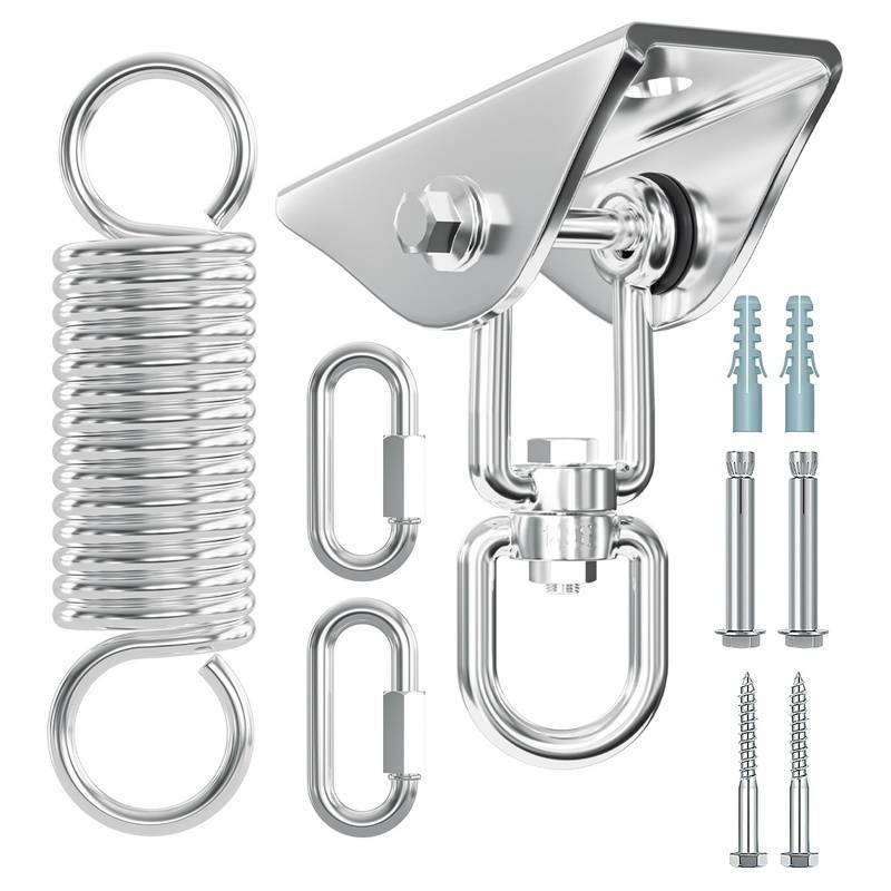 Deckenhaken Schwerlast Hängematte Deckenhalterung Befestigungg - 360° Schwenk Haken Edelstahl mit Schrauben - 400kg Kapazität Deckenhaken Set für