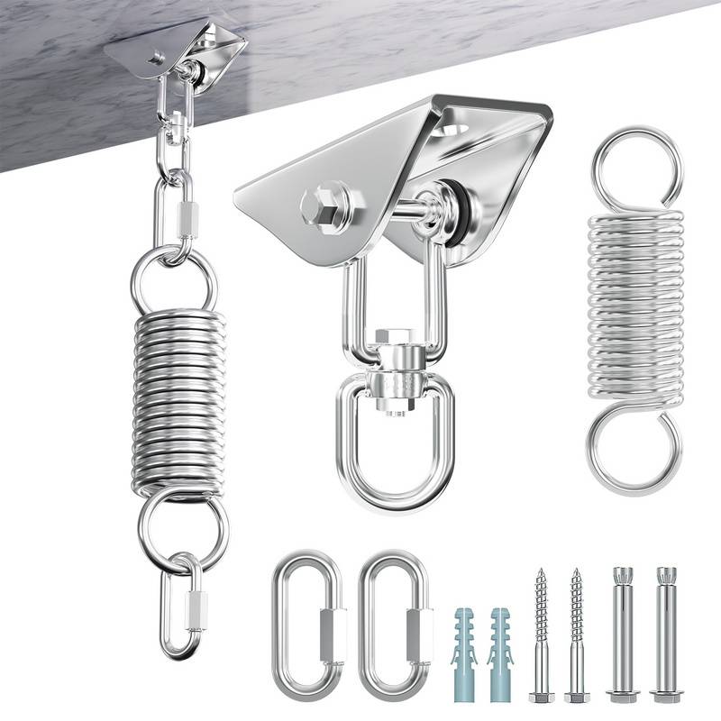 Deckenhaken 360° Schwenk Haken Edelstahl mit Schrauben Schwerlast Hängematte Deckenhalterung Befestigungg- 400kg Kapazität Deckenhaken Set für Bet