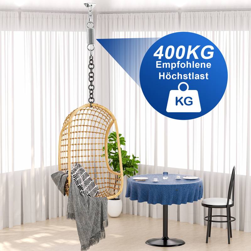 Deckenhaken 360° Schwenk Hängematte Deckenhalterung Befestigung für Hängesessel Hängematte Hängelampe Boxsack Trainer Yogatuch Hängesessel Prem