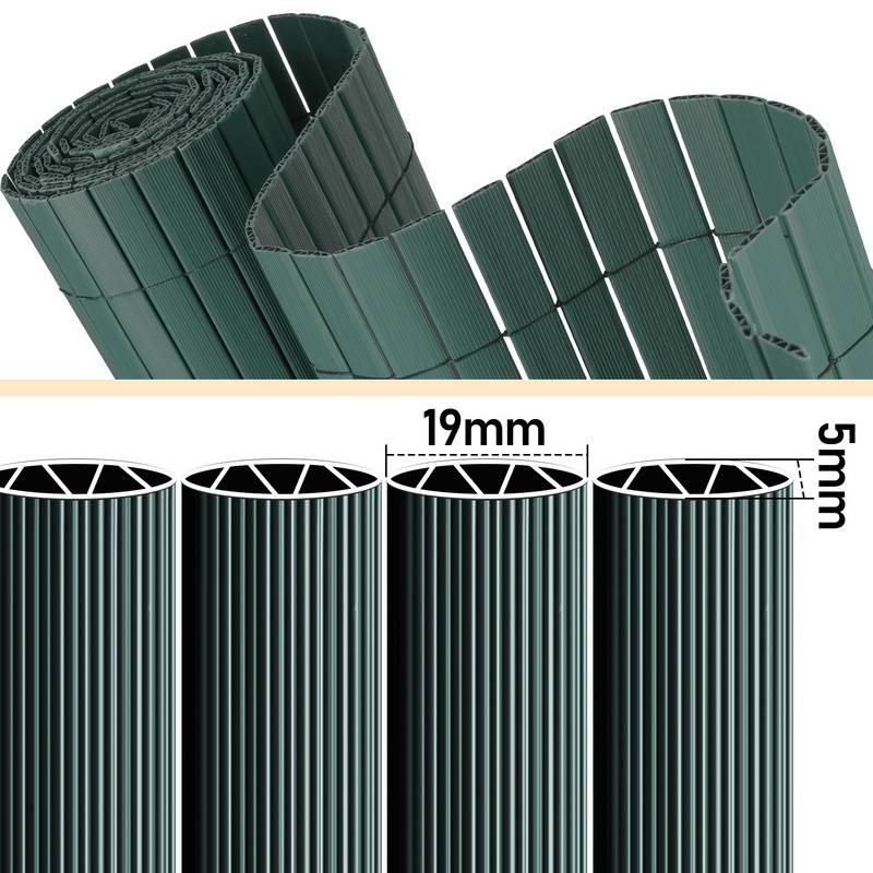 PVC Sichtschutzzaun Sichtschutzmatte Gartenzaun Sichtschutz Windschutz für Balkon &Terrasse, Grün 120x500cm