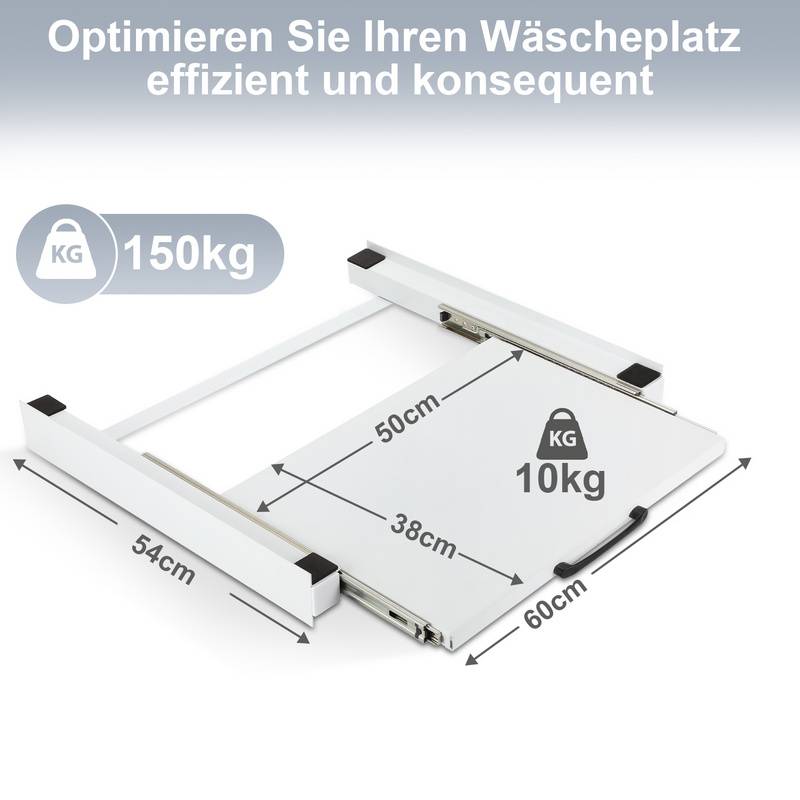 Zwischenbaurahmen mit Ausziehbarer Ablage Verbindungsrahmen Weiß 60x54 cm