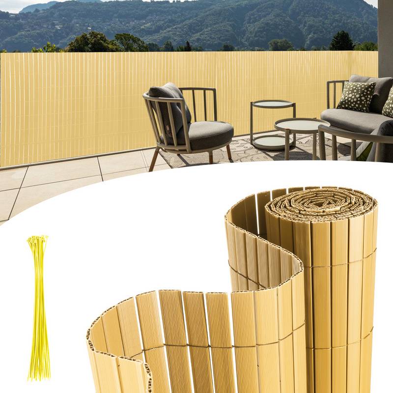 PVC Sichtschutzmatte UV-Schutz Sichtschutzzaun Balkon Terrasse Windschutz Sichtschutz Outdoor Balkonverkleidung Wetterfest für Balkon Garten Markise