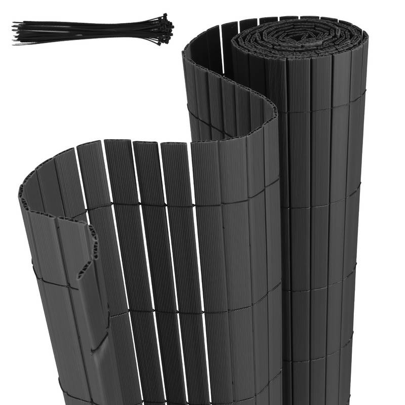 PVC Sichtschutzmatte Sichtschutzzaun Sichtschutz für Zaun Garten Wetterfest Grau 100x500cm