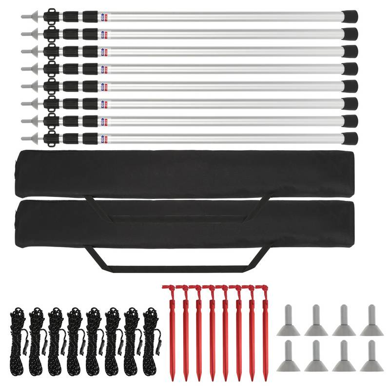 Zeltstange Aluminium Teleskop-Zeltstangen, Verstellbare Aufstellstangen für Zelt, Tarp, Sonnensegel oder Plane, Längen von 87-234 cm 8 Stück