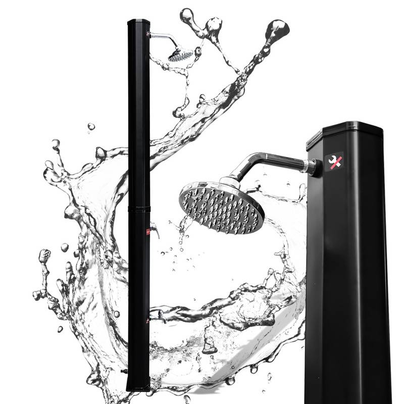 Solardusche Einstellbare Temperatur bis 60°C Einstellbare Temperatur Campingdusche Outdoor schwenkbarer Duschkopf Für Terrassen 35L Mit Schutzhülle