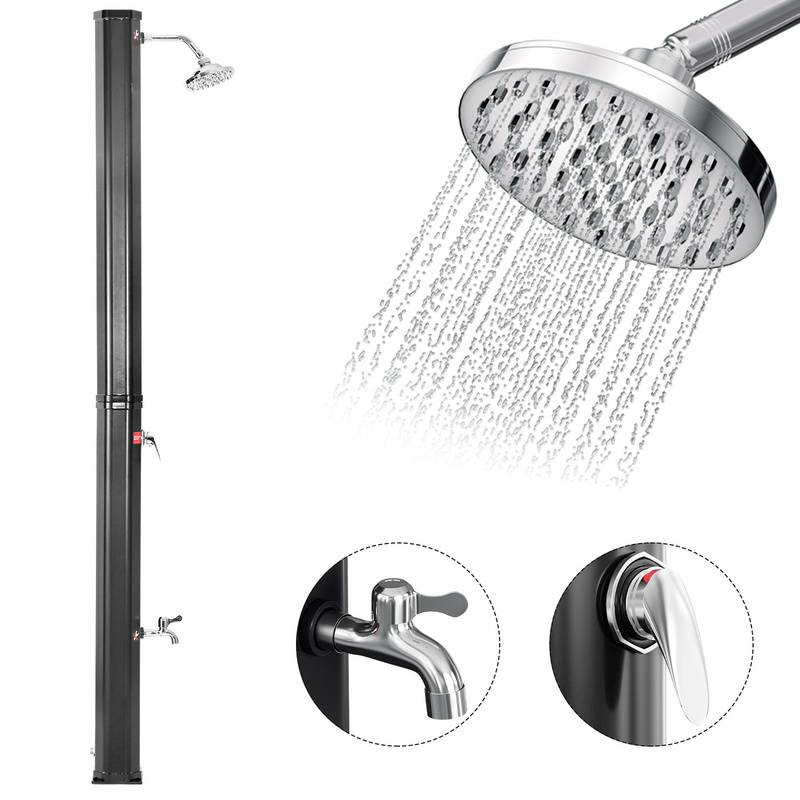 Solardusche Einstellbare Temperatur bis 60°C Einstellbare Temperatur Campingdusche Outdoor schwenkbarer Duschkopf Für Terrassen 40L Mit Handbrause