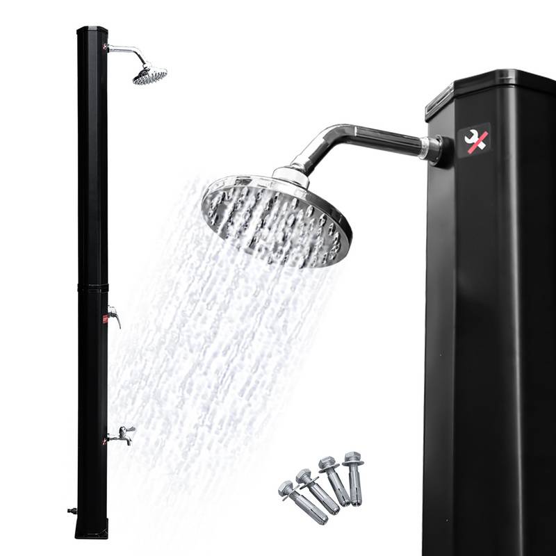 Solardusche bis 60°C Einstellbare Temperatur Campingdusche Gartendusche Außendusche 35L Mit Schutzhülle Schwarz