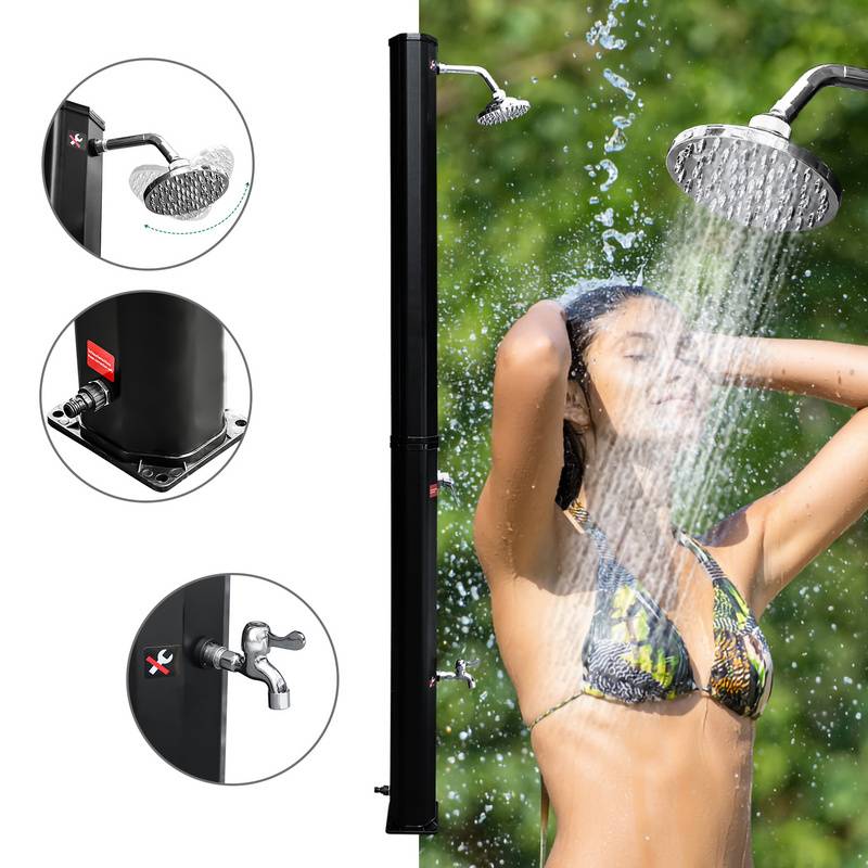 Solardusche Outdoor Dusche Pooldusche für den Garten Außendusche 35L Mit Schutzhülle Schwarz