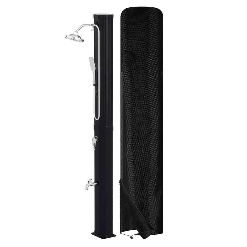 Solardusche Outdoor Dusche Pooldusche für den Garten Außendusche 60L Mit Handbrause Mit Schutzhülle Schwarz