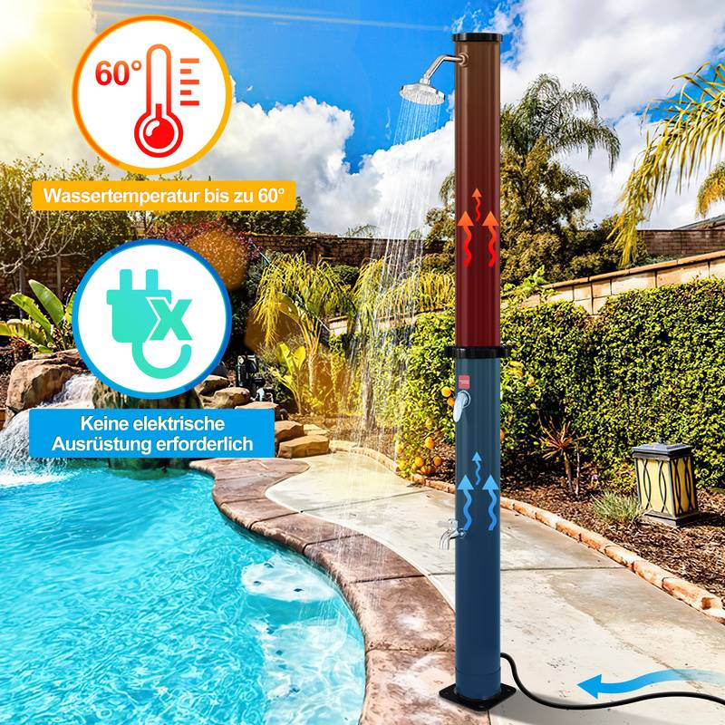 Solardusche Festival Freizeit Solardusche Garten Pooldusche Gartendusche 35L (mit Schutzabdeckung)