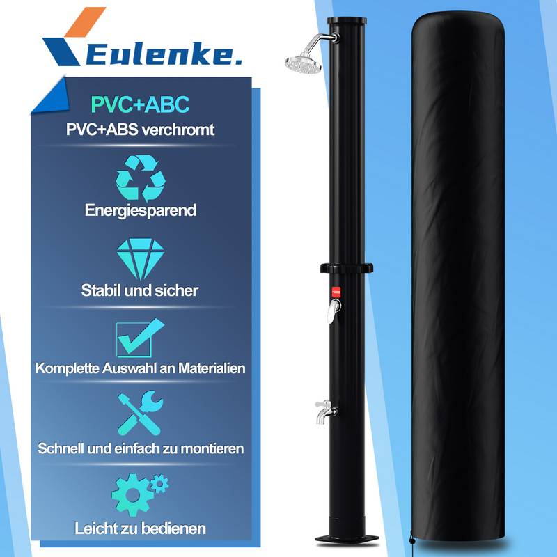 Solardusche Gartendusche Wasserhahn Camping Pooldusche Solar Außendusche 35L (mit Schutzabdeckung)