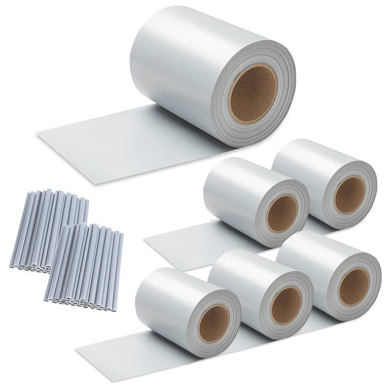 Sichtschutzstreifen Zaun Folie Blickdicht Dick PVC Doppelseitiger Reflexionsarm Sonnenschutz Sichtschutzfolie 6 Rollen á 70m x 19cm Grau