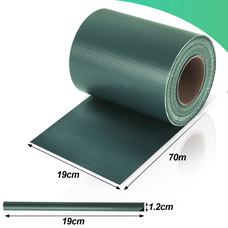 Sichtschutzstreifen Zaun Folie Blickdicht Dick PVC Doppelseitiger Reflexionsarm Sonnenschutz Sichtschutzfolie 6 Rollen á 70m x 19cm Grün