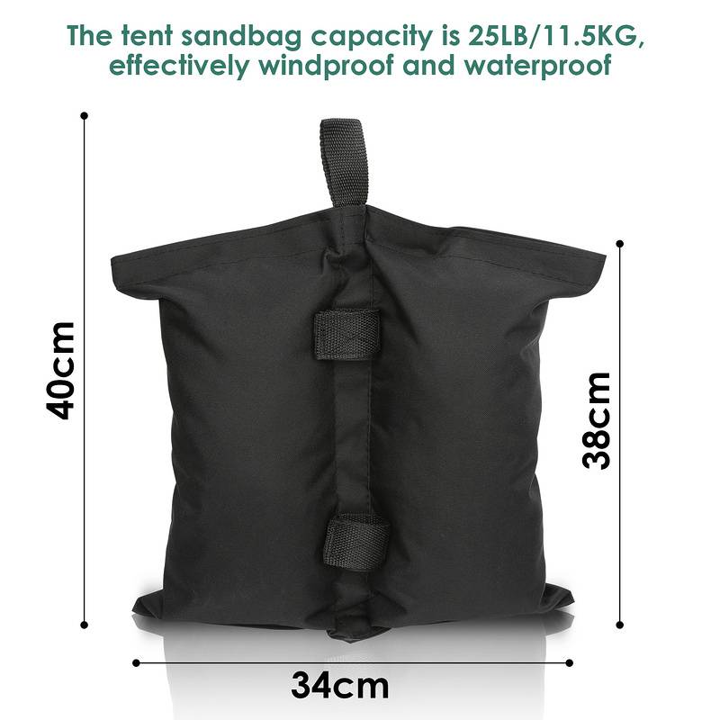 4X Pavillon Sandsäcke Standfuß Gewichte Set schwarz – mit Sand, Splitt, Kies etc. befüllbar Füllvolumen pro Stück ca. 11.5 kg robust Waterproof