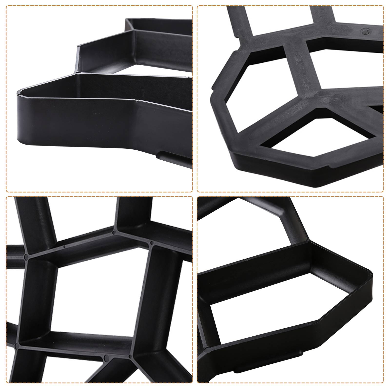 Pflasterform 3er-Set, 43x43x4cm, unregelmäßig Pflasterformen, Betonform Gehweg Form, Schalungsform für Garten, Terrasse