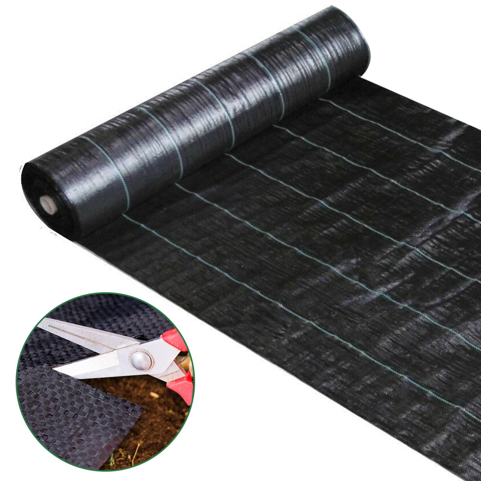 3m x 10m Unkrautvlies Gartenvlies 90g/m², Unkrautfolie Bodengewebe Mulchvlies, Pflanzenschutz, wasserdurchlässig Bändchengewebe