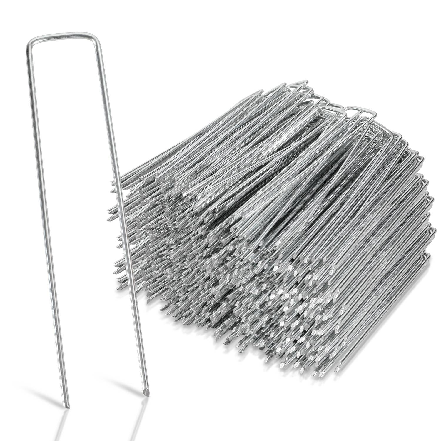 Anti-Rost Heringe 300er Set, Erdanker Bodenanker 150x25mm Zelthering Zeltnagel Erdnagel, Ø2.8mm, für Vliese, Zäune, Zelte