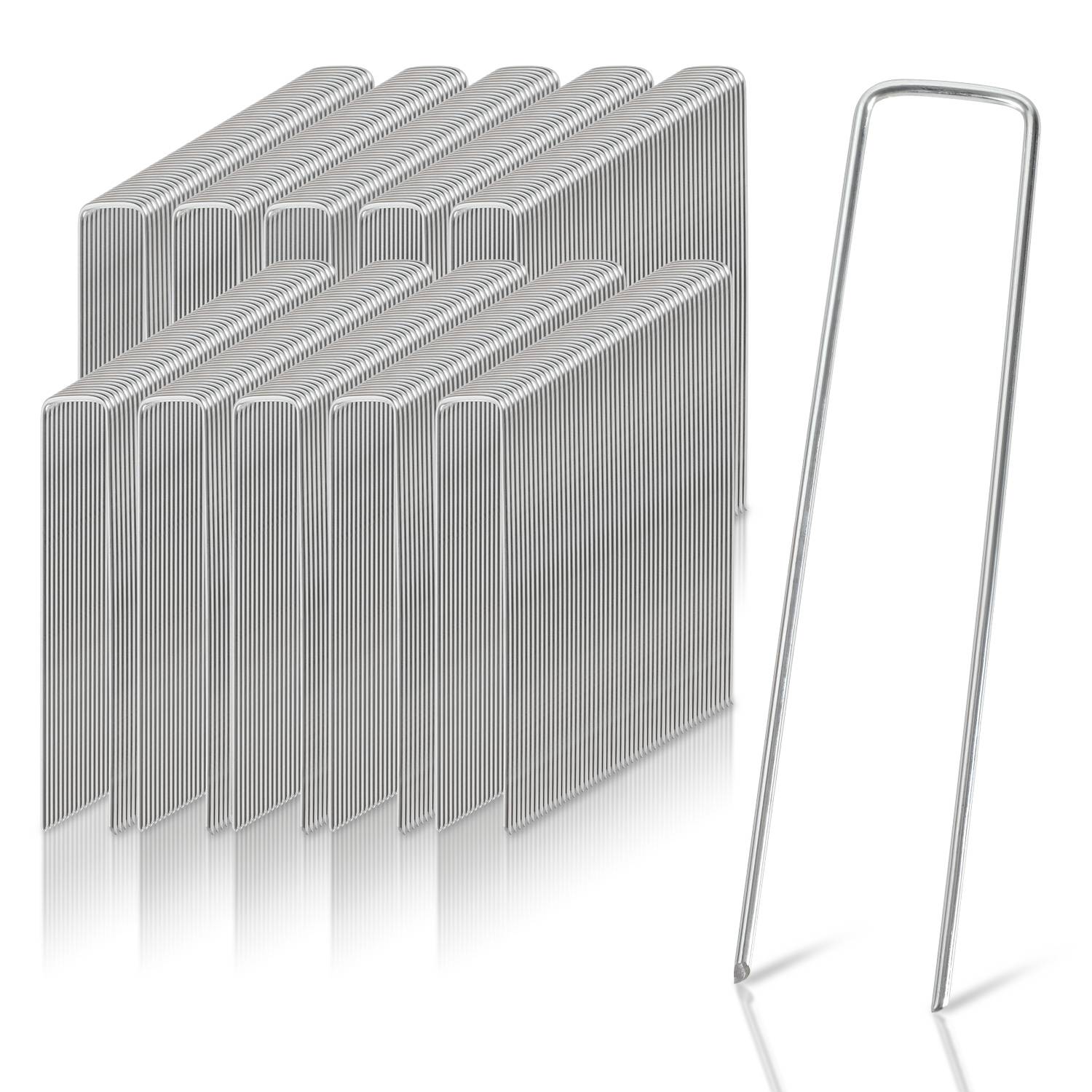 Anti-Rost Heringe 1000er Pack, Erdanker Bodenanker 150x25mm, Ø2.8mm, aus Verzinktem Stahl, Zelthering Zeltnagel Erdnagel