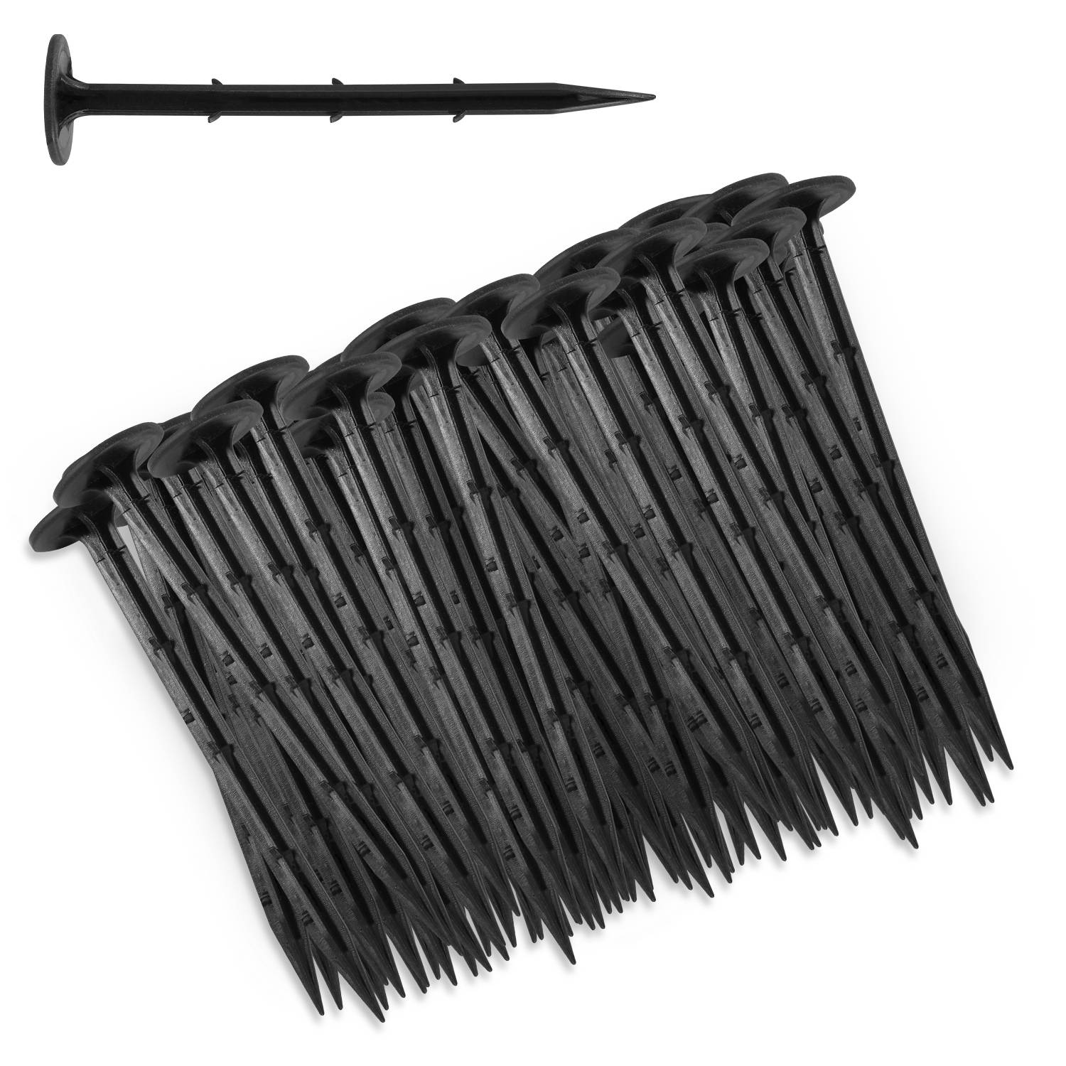 800x Bodenanker, 16cm, Erdnägel Erdanker, Kunststoff, Gartenvlies Befestigung, für Zaun, Camping