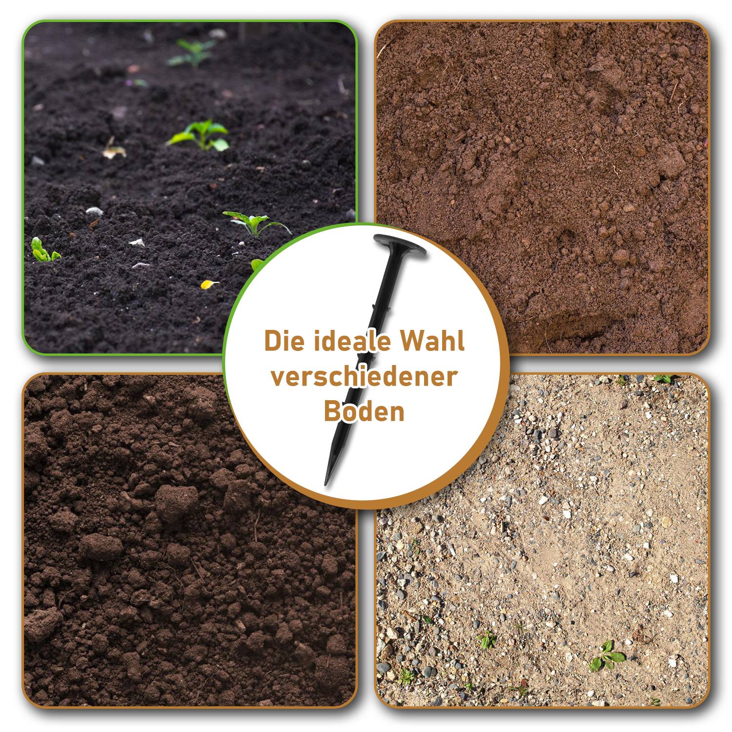 800x Bodenanker, 16cm, Erdnägel Erdanker, Kunststoff, Gartenvlies Befestigung, für Zaun, Camping