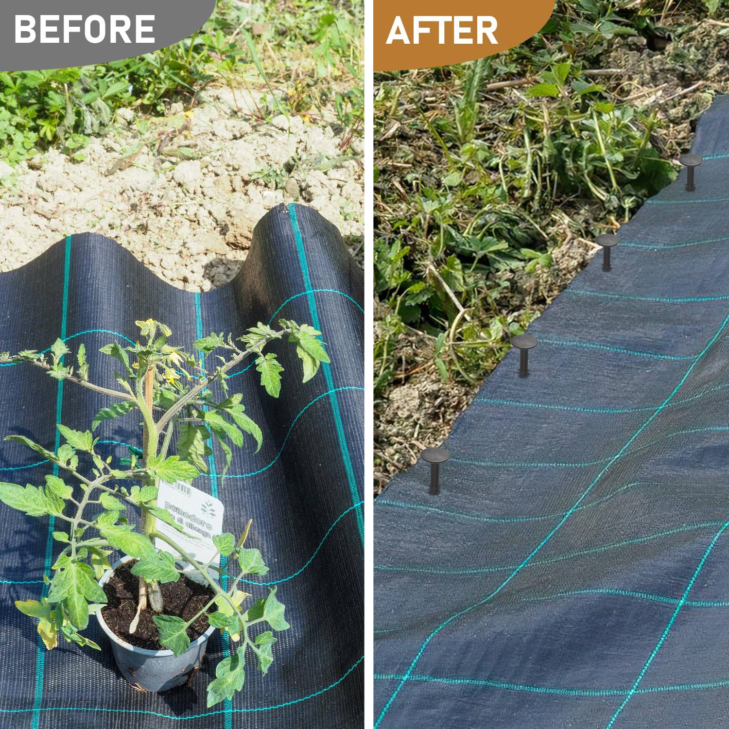 800x Erdanker, Länge: 16cm, Ø 5mm, Nagelkopfdurchmesse Ø 3,5 cm, Zeltheringe, Heringe, Befestigungsanker für Gartenvlies Unkrautvlies, Plastik
