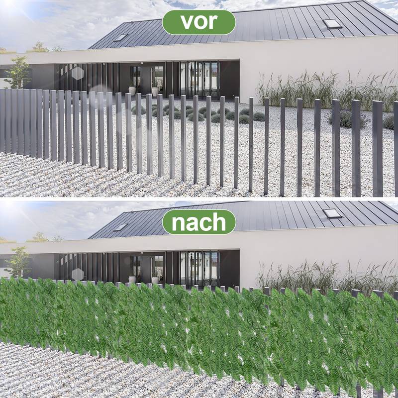 1*3M Sichtschutzhecke Windschutz Efeu Sichtschutz Balkonverkleidung Blätterzaun,Künstliche Hecke Sichtschutzhecke Pflanzen Hecke Wanddekoration,Vani