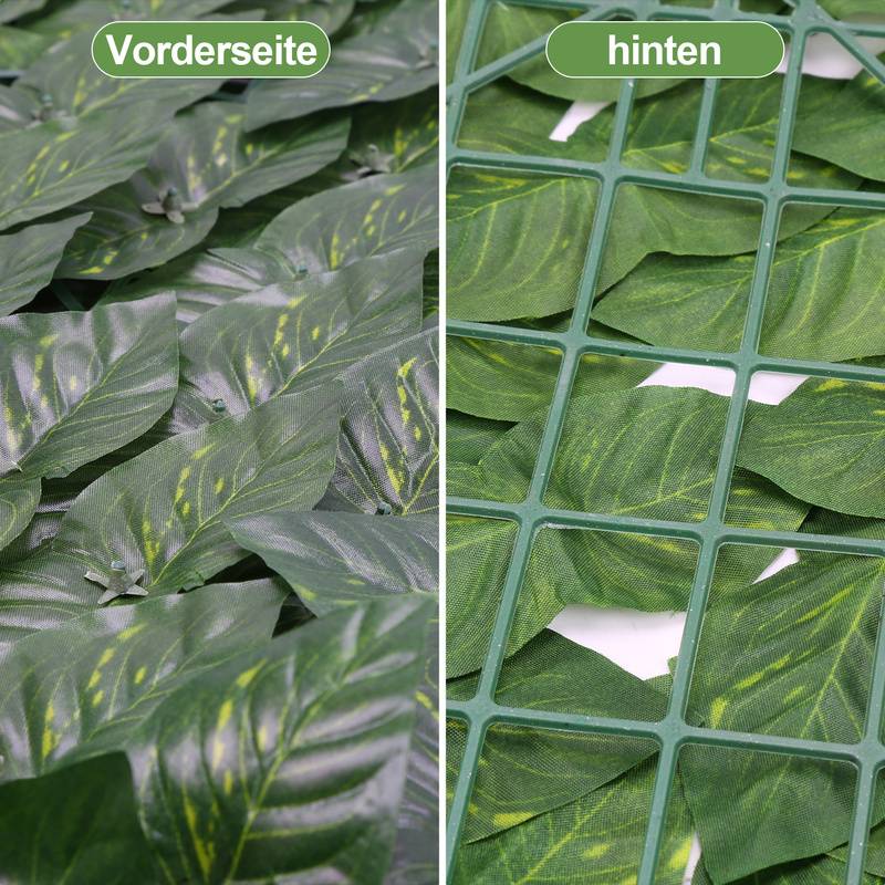 1*3M Sichtschutzhecke Windschutz Efeu Sichtschutz Balkonverkleidung Blätterzaun,Künstliche Hecke Sichtschutzhecke Pflanzen Hecke Wanddekoration,Vani