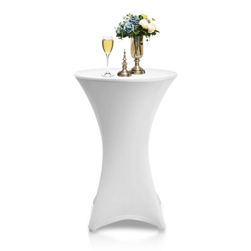 Stehtischhusse Stretch Stehtisch Tisch Husse Bistrotisch weiß Ø 60 cm