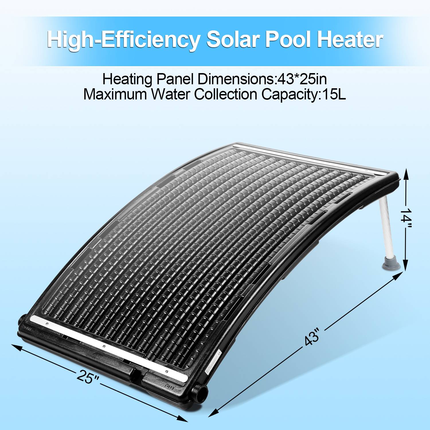 Solarheizung Schwimmbad Pool Poolheizung schwarz Solarabsorber 110 x 69 x 14 cm
