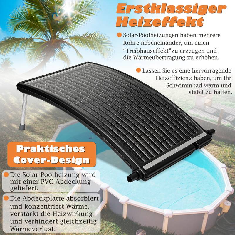 Solarheizung Schwimmbad Pool Poolheizung schwarz Solarabsorber 110 x 69 x 14 cm