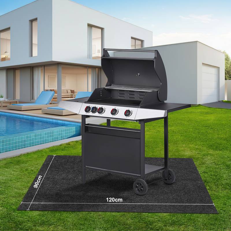 Grillteppich Bodenschutzmatte Feuerfeste Unterlage Grillunterlage Outdoor BBQ Matte Grillmatte 90x120 cm