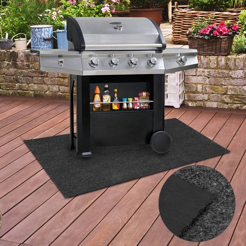 Grillteppich Fußmatte Bodenschutzmatte Outdoor Grillmatte BBQ Matte Feuerfeste Unterlage 75x120 cm